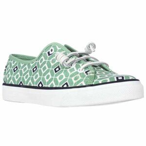 Sperry Top-Sider Women's Green & White Geo Print Sneakers Size 7M
